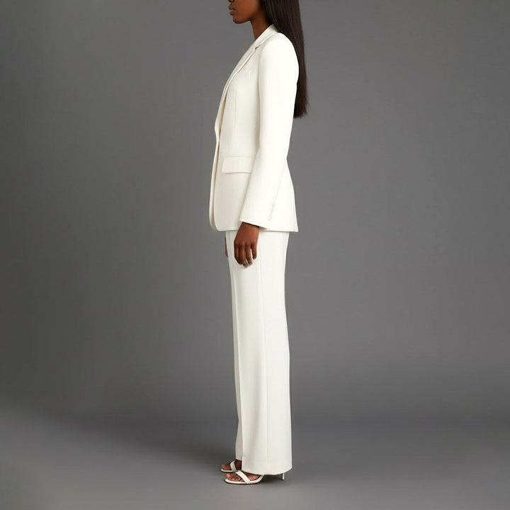 Charlotte | Women's Button Front Blazer Two-Piece Set - Pink