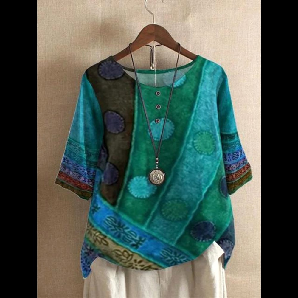 Charlotte | Women's Colorful Boho Blouse - image 2