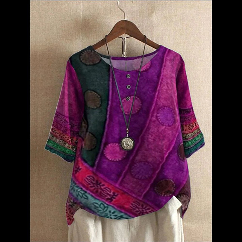 Charlotte | Women's Colorful Boho Blouse - image 4