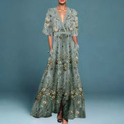 Charlotte | Women's Floral Maxi Dress with V-Neckline