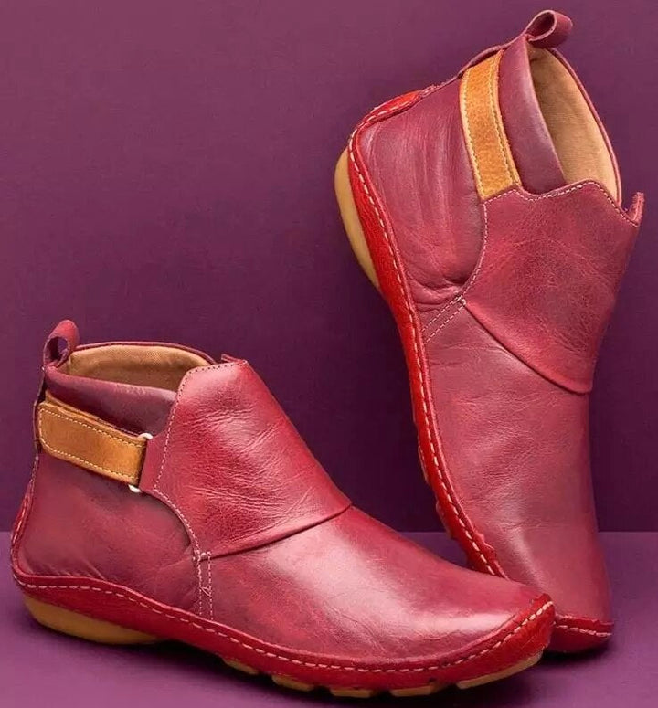 Charlotte | Women's Orthopaedic Ankle Boots, Supportive Autumn Boots | Animated Apparel | Red