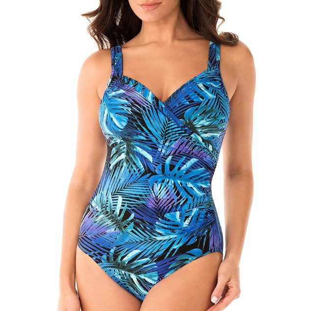 Charlotte | Women's Printed One-Piece Swimsuit - Sky Blue