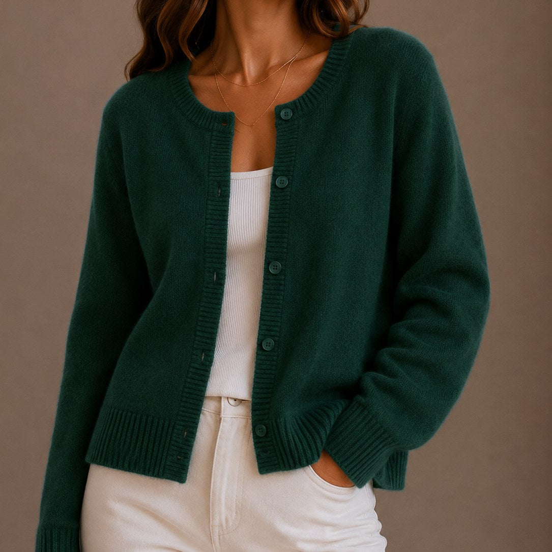 Olivia | Women's Soft Knit Cardigan, Button-Up Long Sleeve Sweater | Animated Apparel