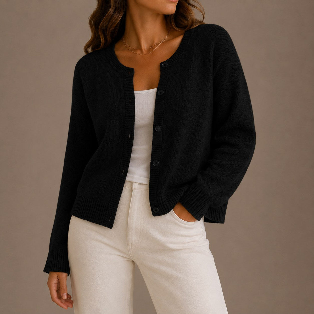 Olivia | Women's Soft Knit Cardigan, Button-Up Long Sleeve Sweater | Animated Apparel