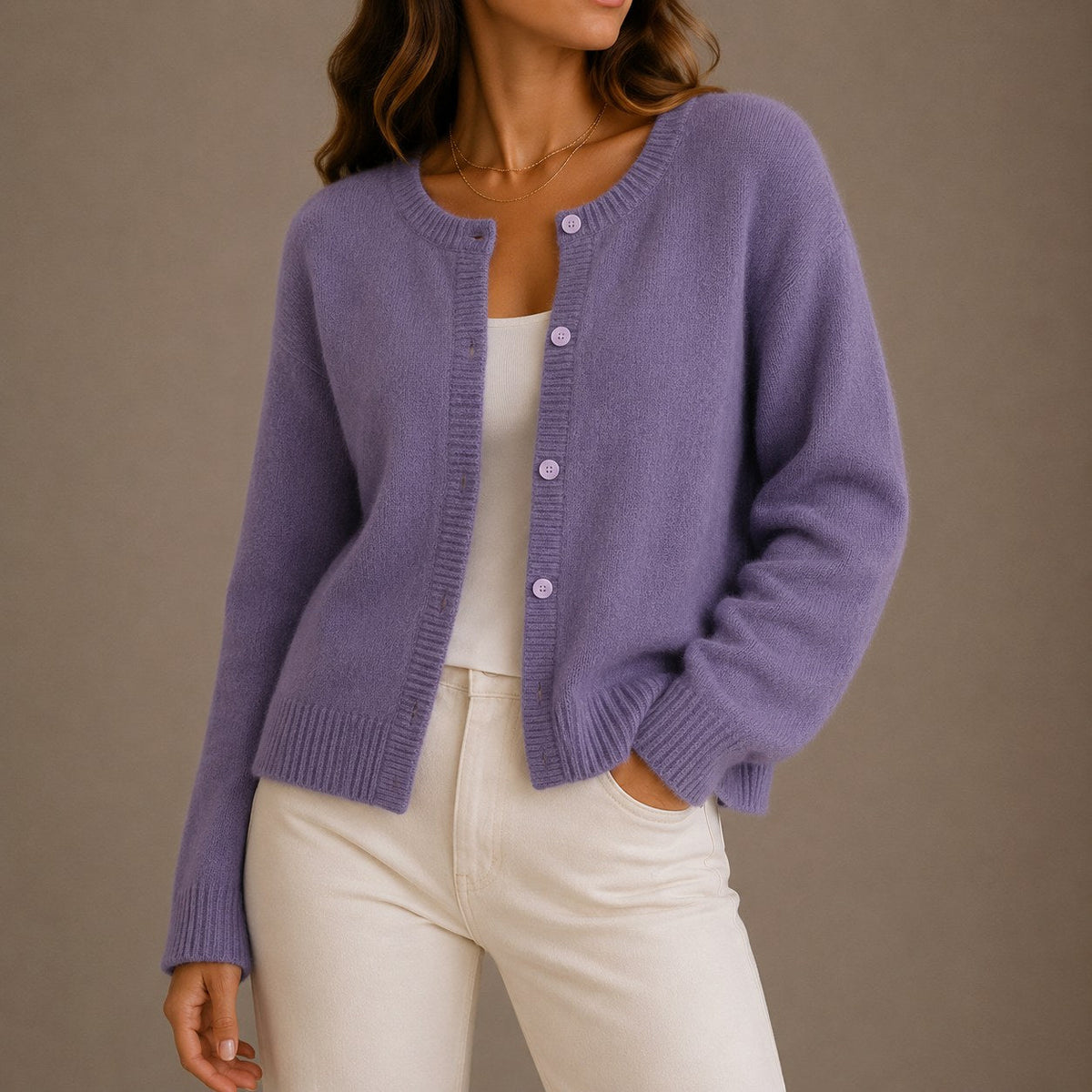 Olivia | Women's Soft Knit Cardigan, Button-Up Long Sleeve Sweater | Animated Apparel