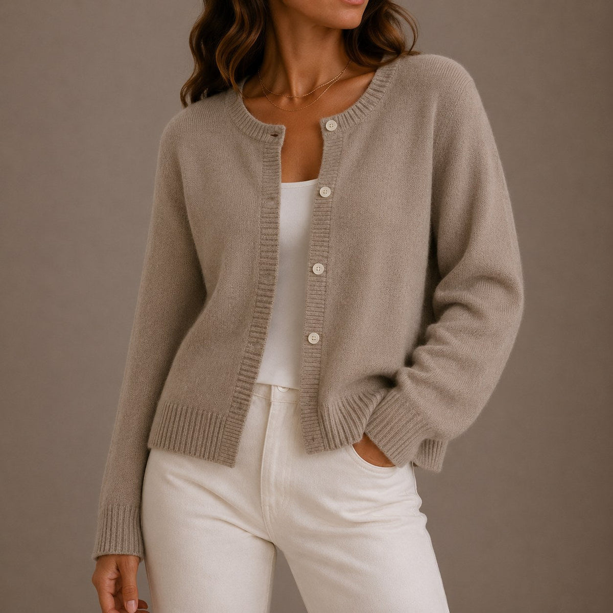 Olivia | Women's Soft Knit Cardigan, Button-Up Long Sleeve Sweater | Animated Apparel