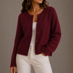 Olivia | Women's Soft Knit Cardigan, Button-Up Long Sleeve Sweater | Animated Apparel