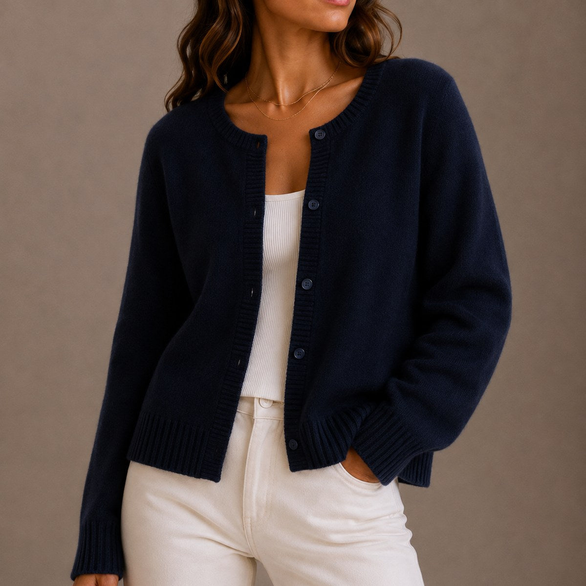 Olivia | Women's Soft Knit Cardigan, Button-Up Long Sleeve Sweater | Animated Apparel
