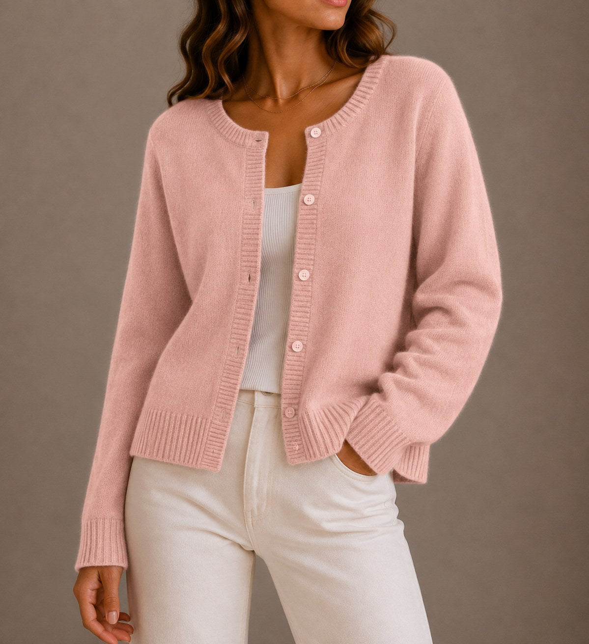 Olivia | Women's Soft Knit Cardigan, Button-Up Long Sleeve Sweater | Animated Apparel