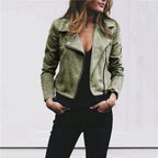 Cheryl | Women's Sleek Modern Jacket, Biker-Style Jacket | Animated Apparel | Green