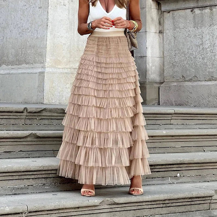 Chloe | Women's Tiered Tulle Maxi Skirt - image 1