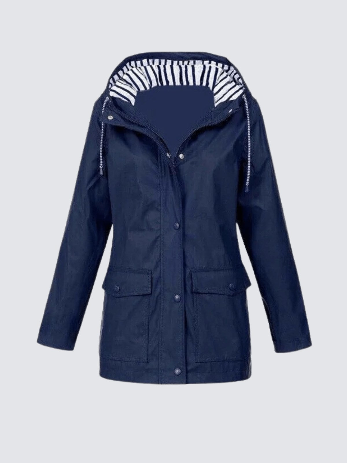 Christine | Women's Waterproof Lightweight Windbreaker Jacket, Water-Resistant Outdoor Jacket | Animated Apparel | Marine Blue
