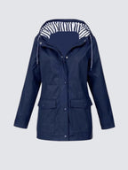 Christine | Women's Waterproof Lightweight Windbreaker Jacket, Water-Resistant Outdoor Jacket | Animated Apparel | Black
