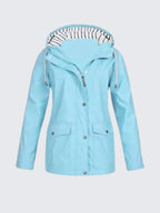 Christine | Women's Waterproof Lightweight Windbreaker Jacket, Water-Resistant Outdoor Jacket | Animated Apparel | Blue