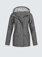 Christine | Women's Waterproof Lightweight Windbreaker Jacket, Water-Resistant Outdoor Jacket | Animated Apparel | White