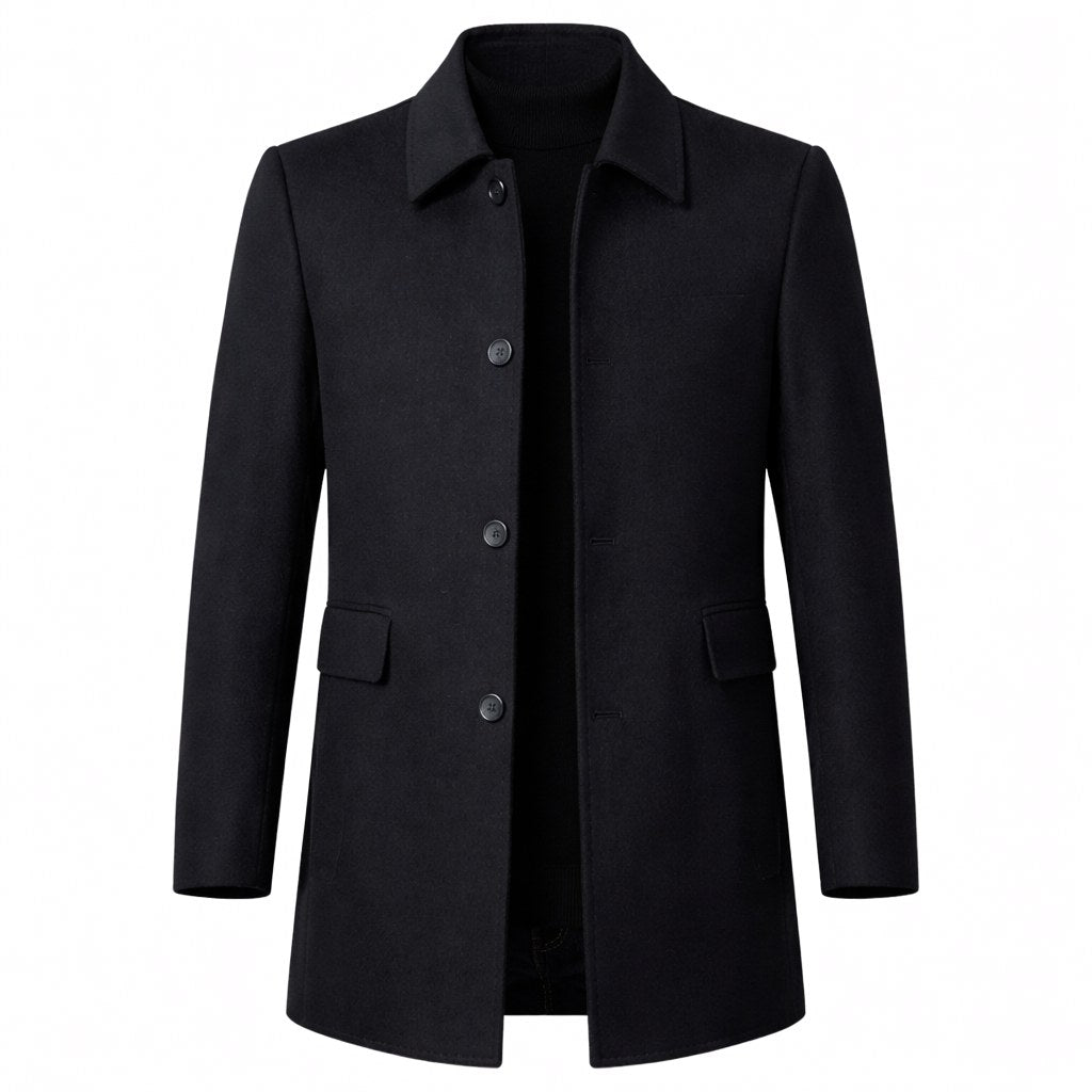 Christopher | Men's Classic Wool Overcoat, Tailored Formal Coat | Animated Apparel