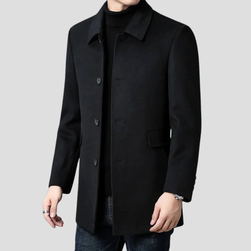 Christopher | Men's Classic Wool Overcoat, Tailored Formal Coat | Animated Apparel