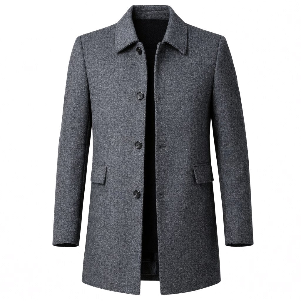 Christopher | Men's Classic Wool Overcoat, Tailored Formal Coat | Animated Apparel