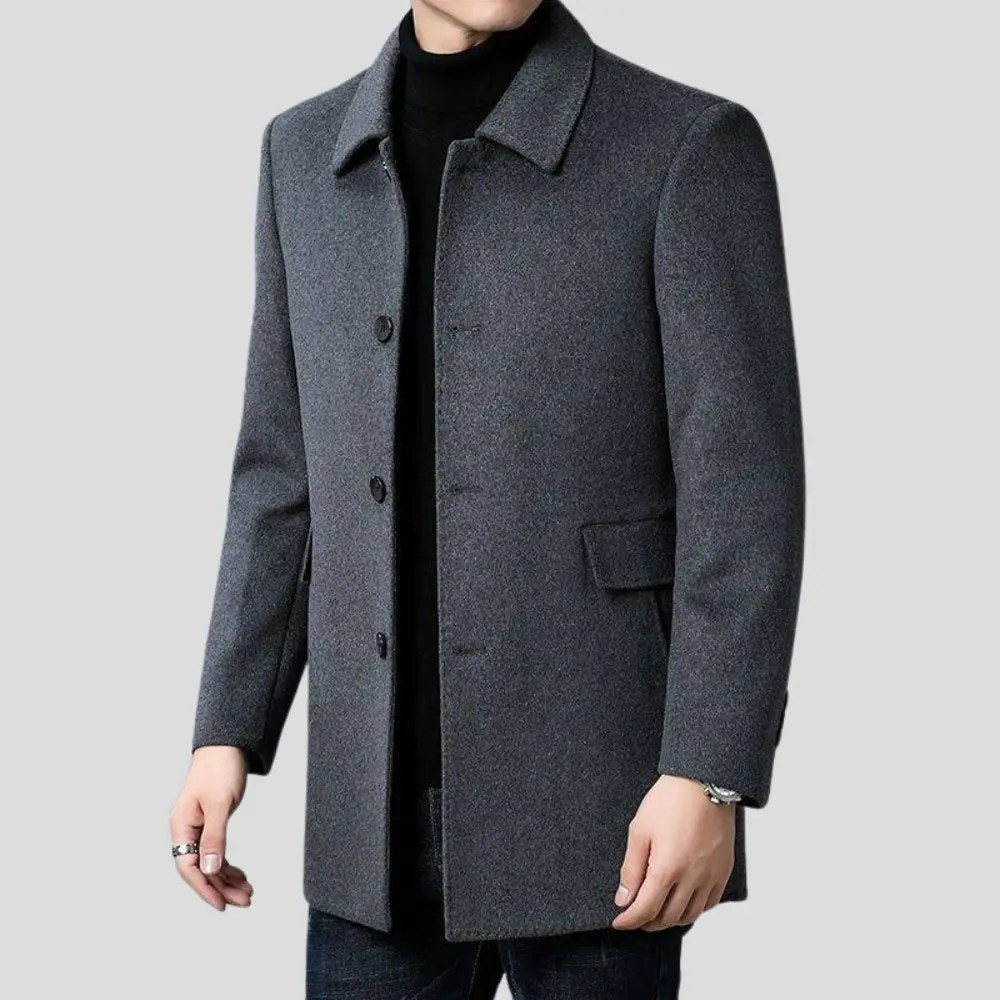 Christopher | Men's Classic Wool Overcoat, Tailored Formal Coat | Animated Apparel