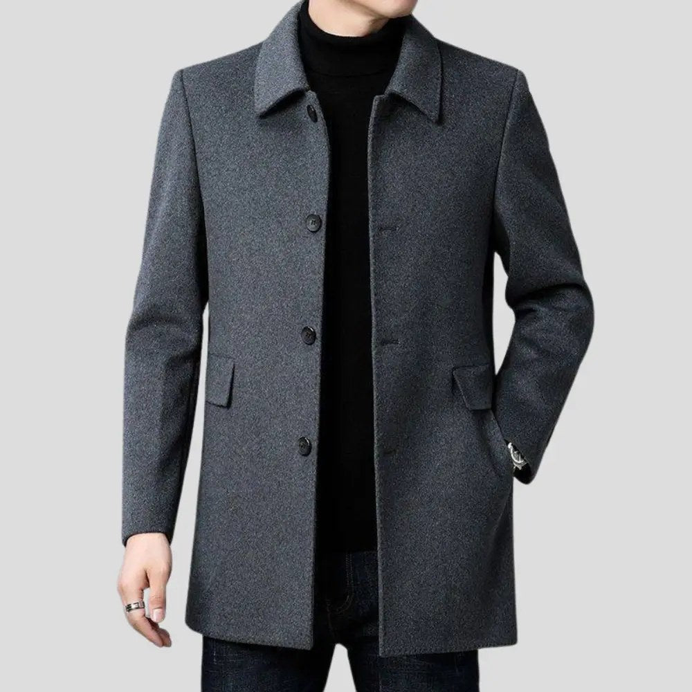 Christopher | Men's Classic Wool Overcoat, Tailored Formal Coat | Animated Apparel