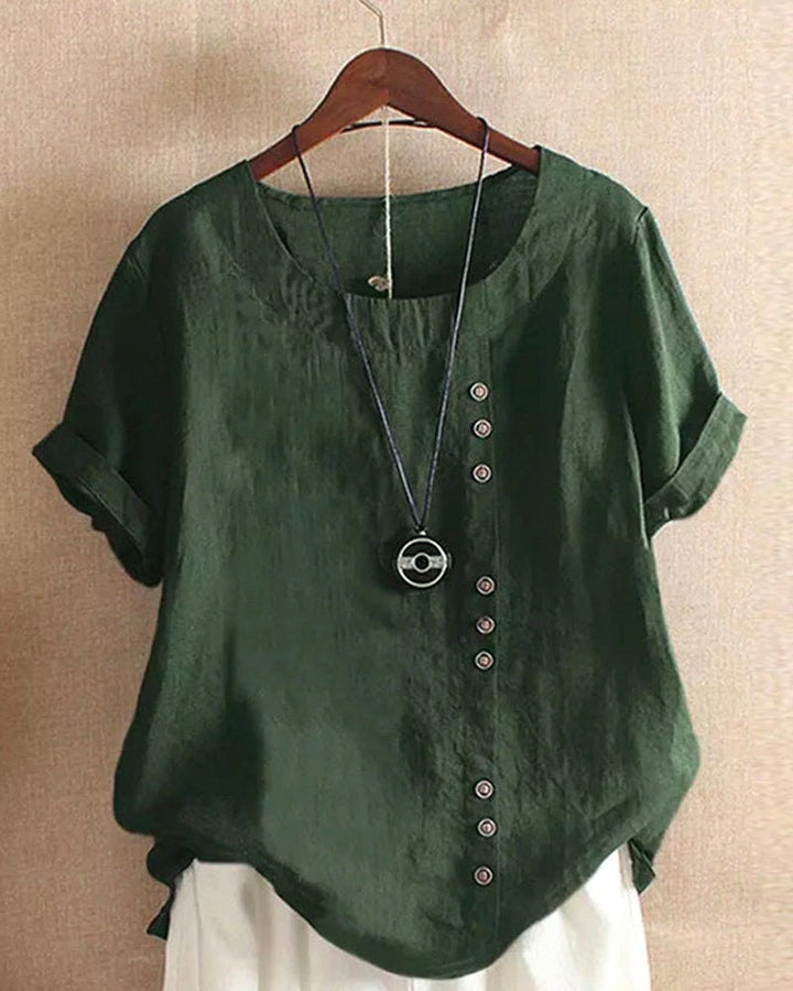 Claire | Women's Casual Linen Button-Front Tunic Top - image 7