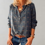 Clara | Women's Bohemian Print Blouse, Fluid Cut Shirt | Animated Apparel