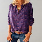 Clara | Women's Bohemian Print Blouse, Fluid Cut Shirt | Animated Apparel