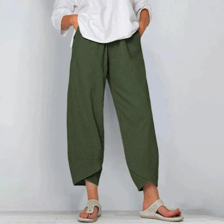 Clara | Women's Chic Linen Summer Pants - Gray