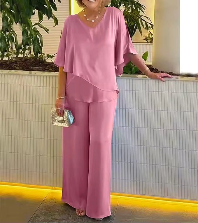 Clarissa | Women's Elegant Two-Piece Set - Pink