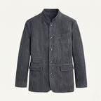 Clayton | Men's Single-Breasted Suede Blazer Jacket, Casual Smart Coat | Animated Apparel