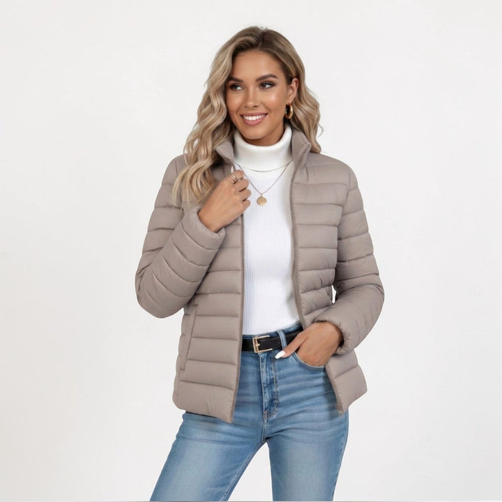 Clemence | Women's Lightweight Quilted Jacket, Slim-Fit Zip Jacket | Animated Apparel | Grey