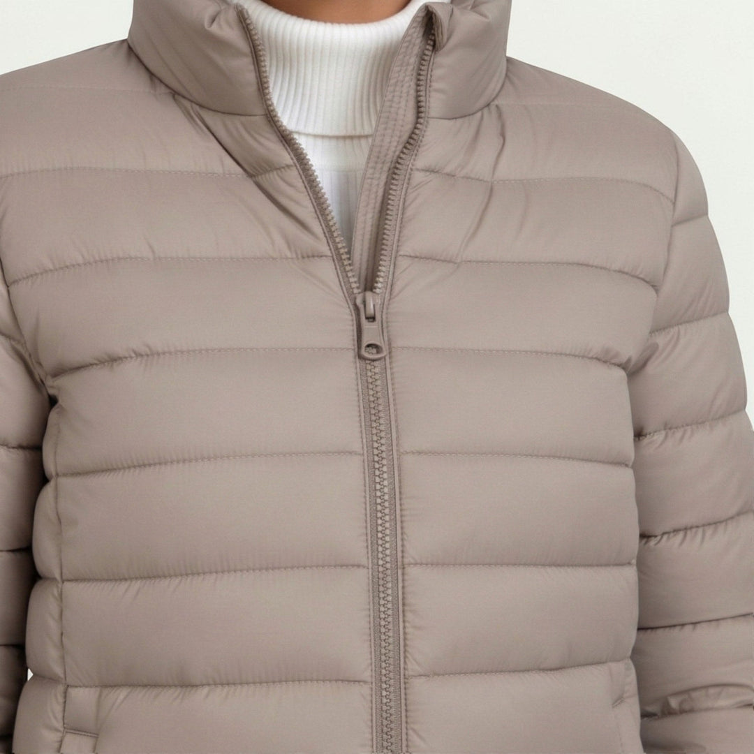 Clemence | Women's Lightweight Quilted Jacket, Slim-Fit Zip Jacket | Animated Apparel | Matcha Color