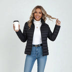 Clemence | Women's Lightweight Quilted Jacket, Slim-Fit Zip Jacket | Animated Apparel | Silver grey