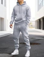Clive | Men's Hooded Loungewear Set with Joggers, Comfortable Two-Piece Set | Animated Apparel | Grijs