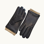 Cody | Men's Faux Leather Winter Driving Gloves, Wool-Lined Warm Gloves | Animated Apparel | Black