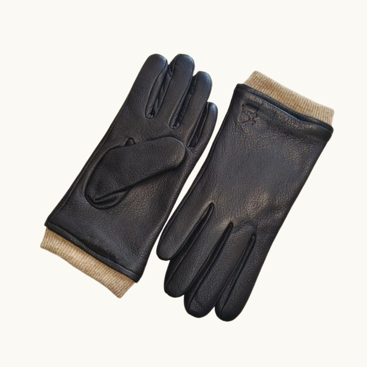 Cody | Men's Faux Leather Winter Driving Gloves, Wool-Lined Warm Gloves | Animated Apparel | Black