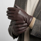 Cody | Men's Faux Leather Winter Driving Gloves, Wool-Lined Warm Gloves | Animated Apparel