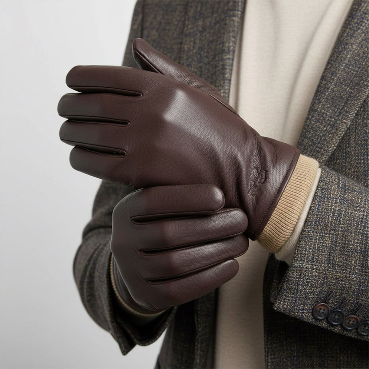 Cody | Men's Faux Leather Winter Driving Gloves, Wool-Lined Warm Gloves | Animated Apparel