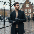 Cody | Men's Faux Leather Winter Driving Gloves, Wool-Lined Warm Gloves | Animated Apparel