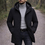 Cody | Men's Hooded Winter Coat, Weather-Resistant Autumn Coat | Animated Apparel | Black