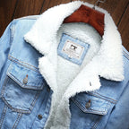 Ryan | Men's Denim Trucker Jacket with Fleece Lining, Insulated Winter Jacket | Animated Apparel