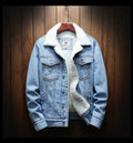 Ryan | Men's Denim Trucker Jacket with Fleece Lining, Insulated Winter Jacket | Animated Apparel