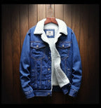 Ryan | Men's Denim Trucker Jacket with Fleece Lining, Insulated Winter Jacket | Animated Apparel