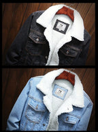 Ryan | Men's Denim Trucker Jacket with Fleece Lining, Insulated Winter Jacket | Animated Apparel