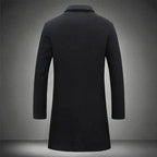 Cole | Men's Slim-Fit Long Overcoat, Tailored Autumn Coat | Animated Apparel | Darkgrey