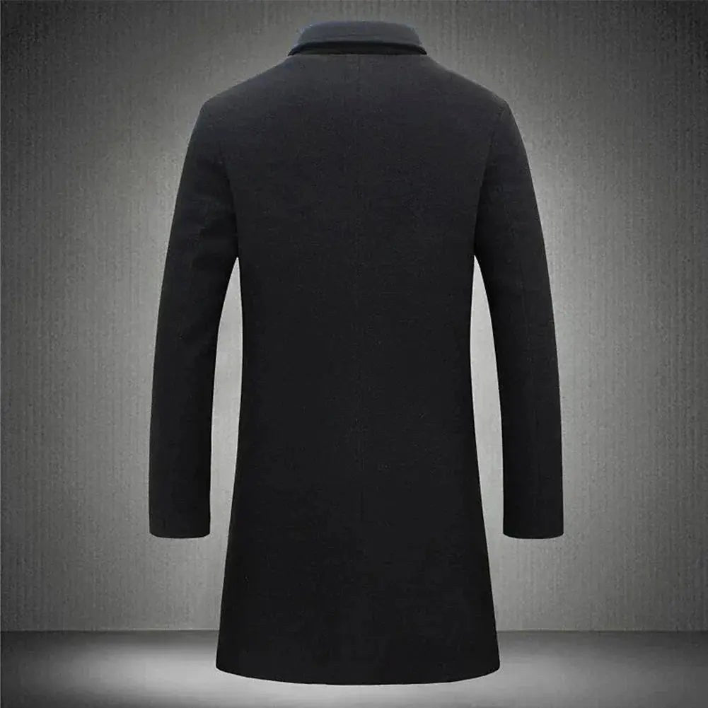 Cole | Men's Slim-Fit Long Overcoat, Tailored Autumn Coat | Animated Apparel | Darkgrey