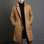 Cole | Men's Slim-Fit Long Overcoat, Tailored Autumn Coat | Animated Apparel | Navy Blue