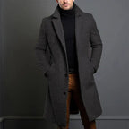 Cole | Men's Slim-Fit Long Overcoat, Tailored Autumn Coat | Animated Apparel | Black