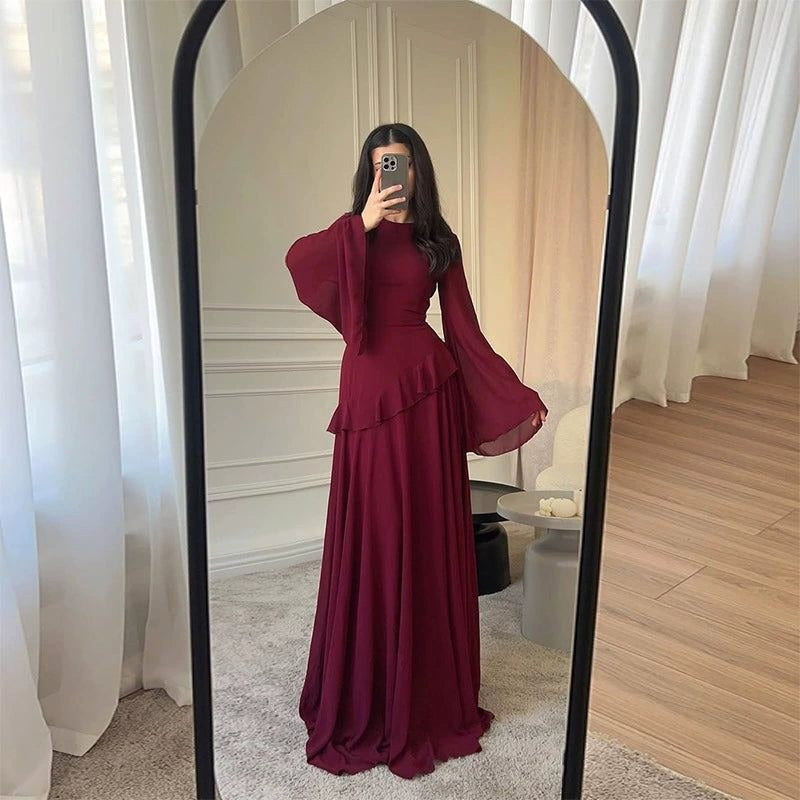 Colette | Women's Tiered Maxi Dress with Bell Sleeves, Formal Wedding Guest Dress | Animated Apparel