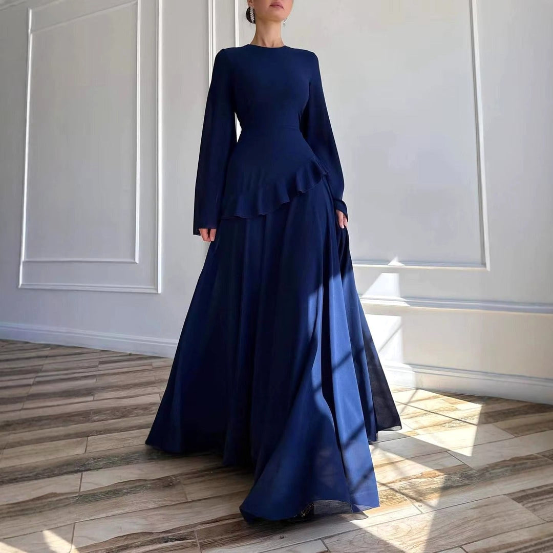 Colette | Women's Tiered Maxi Dress with Bell Sleeves, Formal Wedding Guest Dress | Animated Apparel